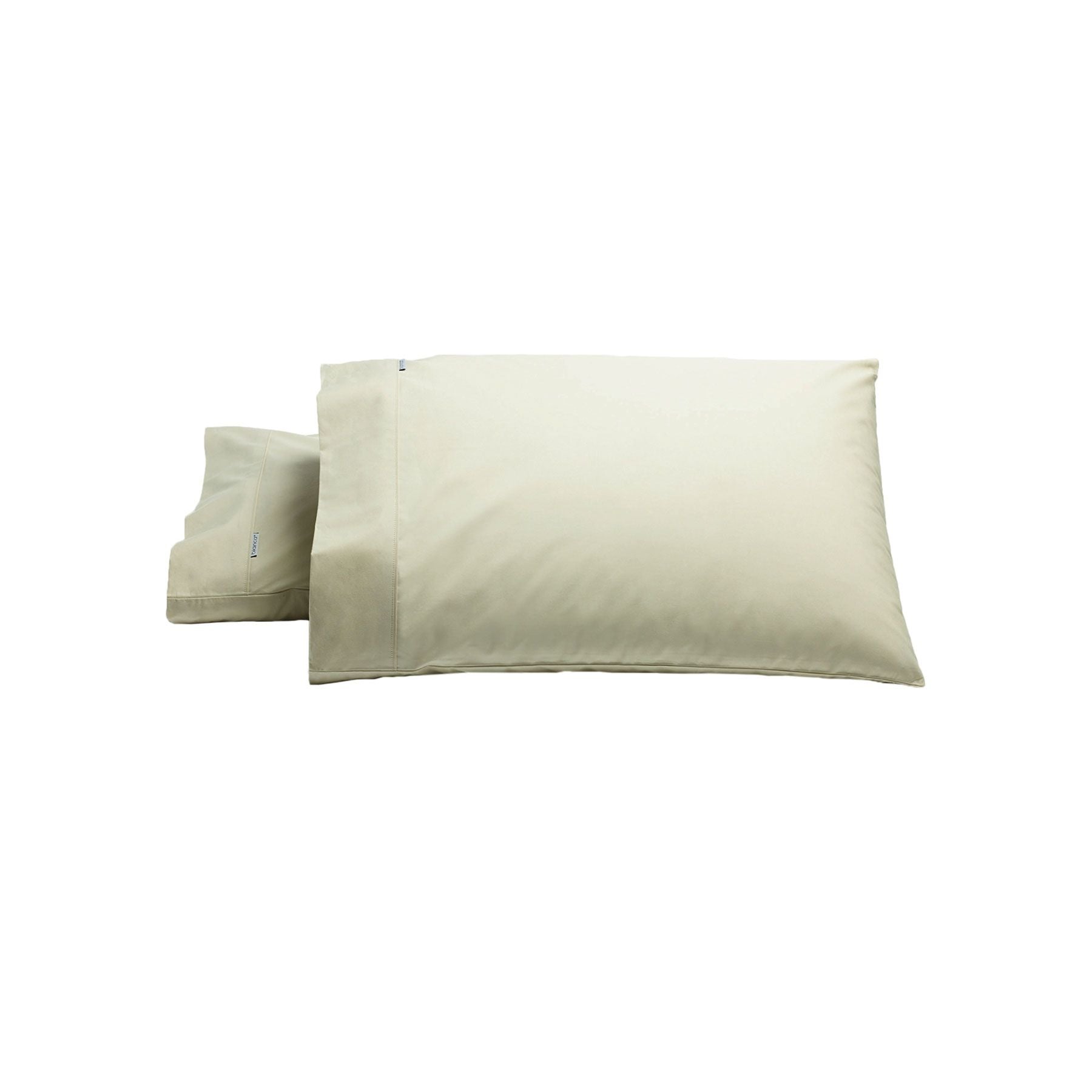 Bianca Pair of Heston Cotton Percale Standard Pillowcases Stone V442-BCA-PILLOWC-HESTON-STONE-ST