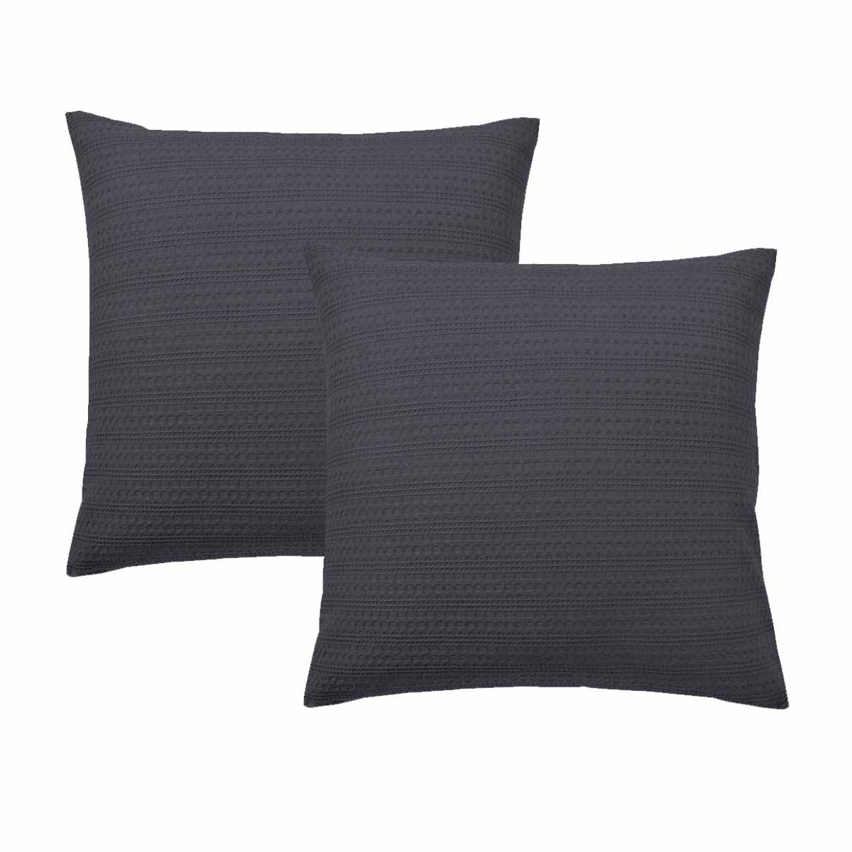 Bianca Pair of Kahlani Charcoal European Pillowcases 65 x 65cm V442-BCA-PILLOWC-KAHLANI-CHARCOAL-EU