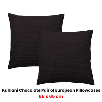 Bianca Pair of Kahlani Chocolate European Pillowcases 65 x 65cm V442-BCA-PILLOWC-KAHLANI-CHOCOLATE-EU