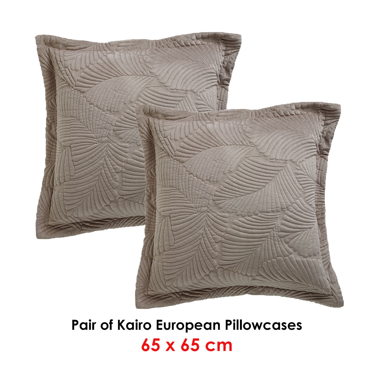 Bianca Pair of Kairo Taupe European Pillowcases V442-BCA-PILLOWC-KAIRO-TAUPE-EU