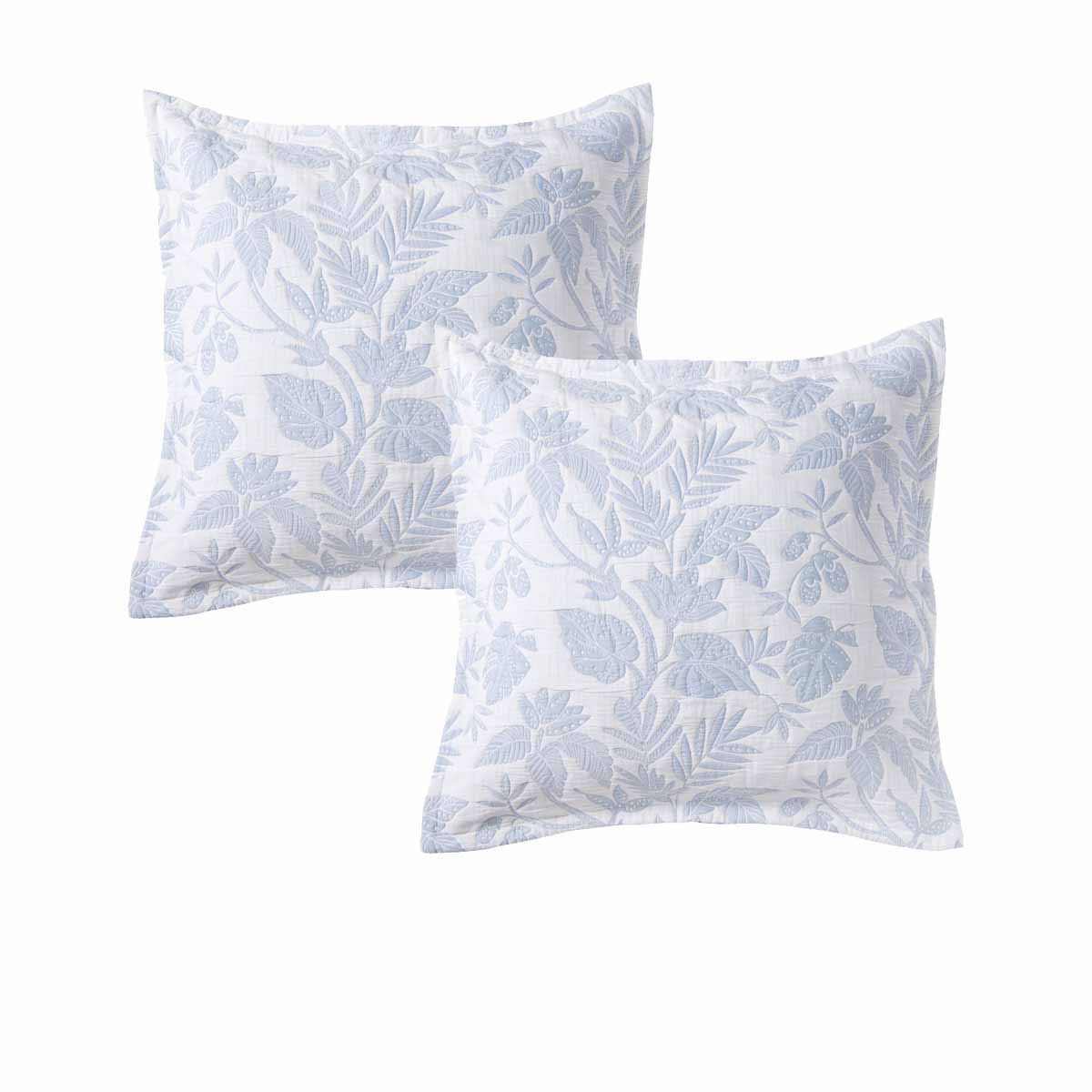 Bianca Pair of Laurieton White European Pillowcases 65 x 65cm V442-BCA-PILLOWC-LAURIETON-WHITE-EU