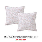 Bianca Pair of Myra Blush European Pillowcases 65 x 65cm V442-BCA-PILLOWC-MYRA-BLUSH-EU