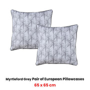 Bianca Pair of Myrtleford Grey European Pillowcases 65 x 65cm V442-BCA-PILLOWC-MYRTLEFORD-GREY-EU