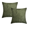 Bianca Pair of Navarro Olive European Pillowcases 65 x 65cm V442-BCA-PILLOWC-NAVARRO-OLIVE-EU