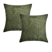 Bianca Pair of Navarro Olive European Pillowcases 65 x 65cm V442-BCA-PILLOWC-NAVARRO-OLIVE-EU