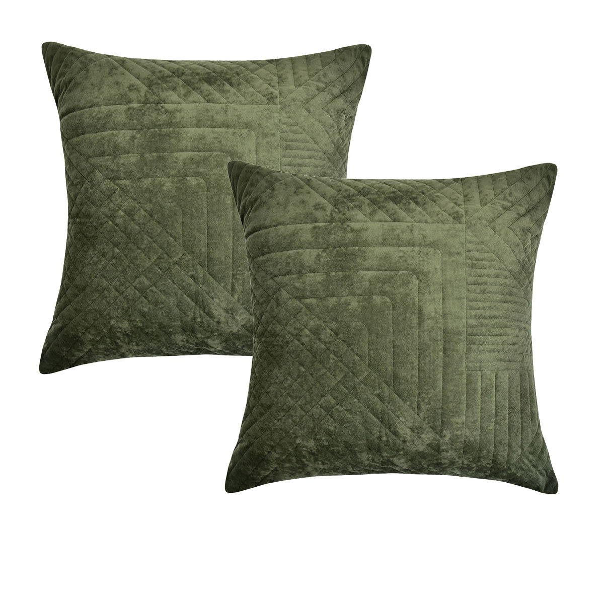 Bianca Pair of Navarro Olive European Pillowcases 65 x 65cm V442-BCA-PILLOWC-NAVARRO-OLIVE-EU