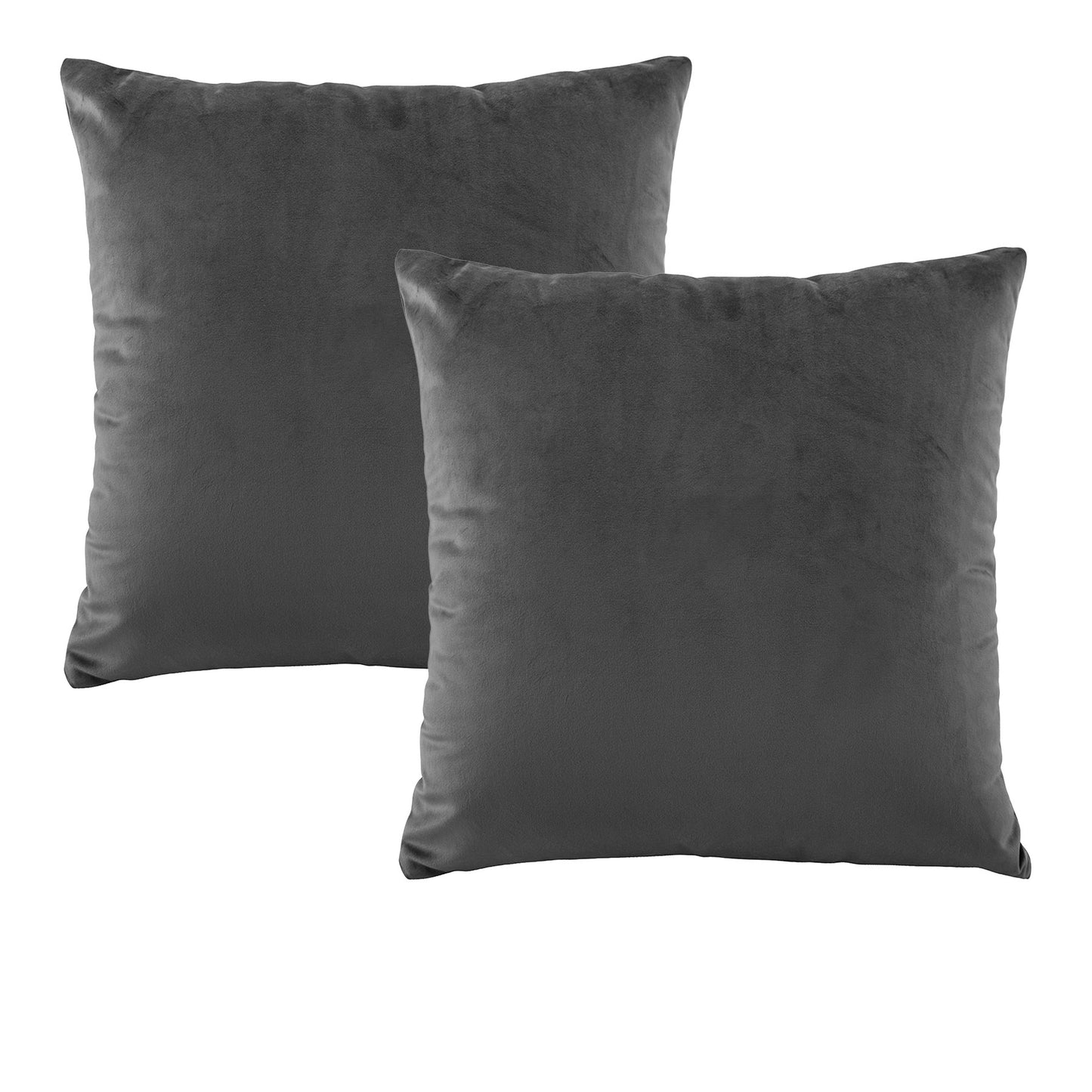 Bianca Pair of Vivid Coordinate Velvet Coal European Pillowcases 65 x 65 cm V442-BCA-PILLOWC-VIVIDCOOR-VELVETCOAL-EU