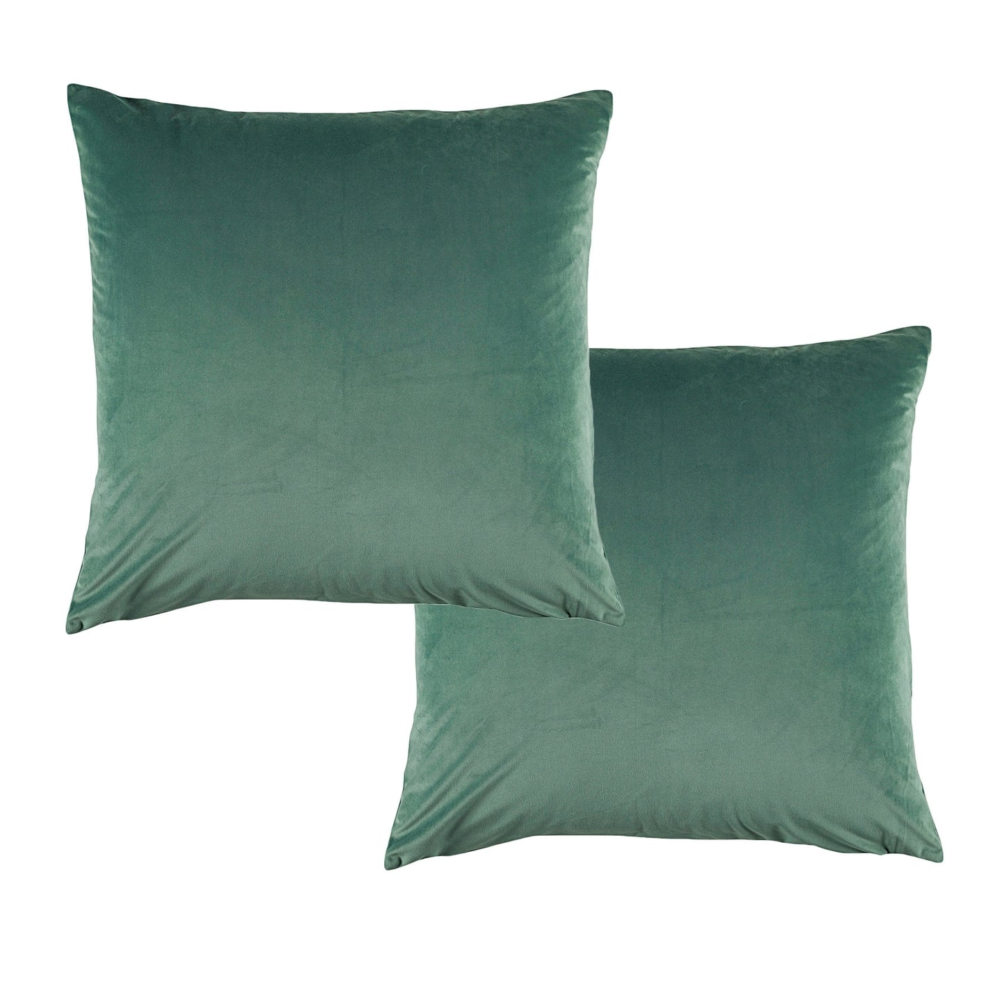 Bianca Pair of Vivid Coordinate Velvet Sage European Pillowcases 65 x 65 cm V442-BCA-PILLOWC-VIVIDCOOR-VELVETSAGE-EU