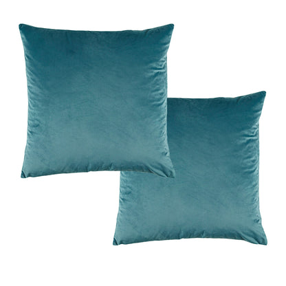 Bianca Pair of Vivid Coordinate Velvet Teal European Pillowcases 65 x 65 cm V442-BCA-PILLOWC-VIVIDCOOR-VELVETTEAL-EU