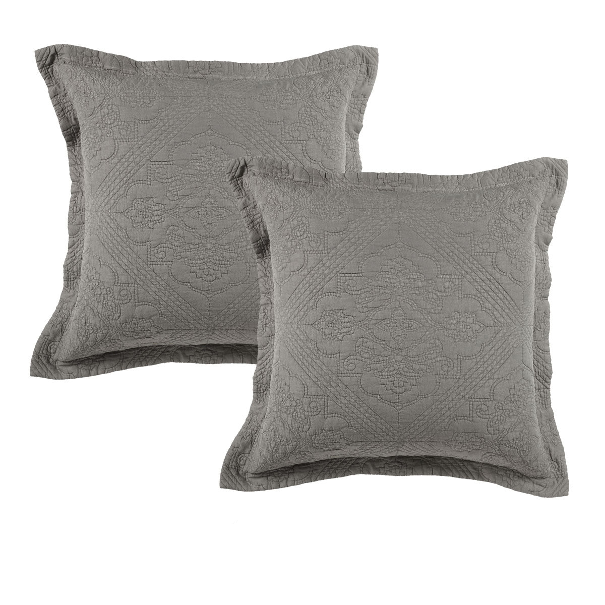 Bianca Pair of Zaria Taupe European Pillowcases 65 x 65cm V442-BCA-PILLOWC-ZARIA-TAUPE-EU