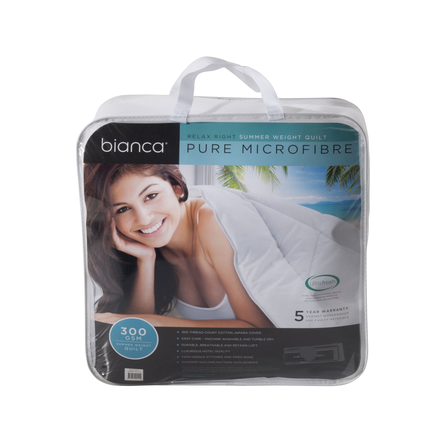 Bianca 300GSM Relax Right Summer Microfibre Quilt King V442-BCA-QUILT-300MICROFIBRE-WHITE-KI