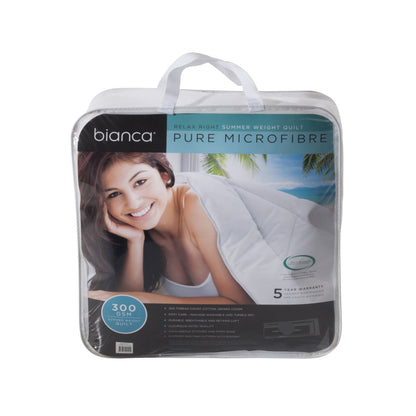 Bianca 300GSM Relax Right Summer Microfibre Quilt Super King V442-BCA-QUILT-300MICROFIBRE-WHITE-SK