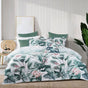 Bianca Abbey Green Cotton Sateen Tropical Floral Quilt Cover Set Double V442-BCA-QUILTCS-ABBEY-GREEN-DS