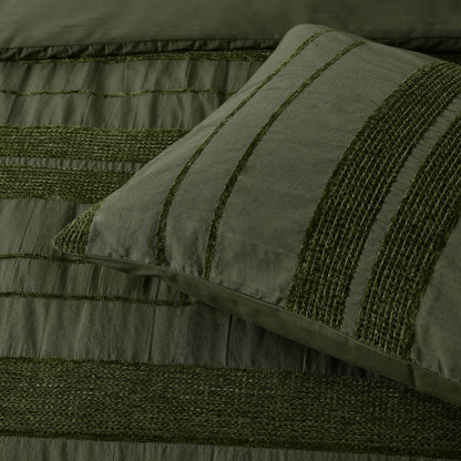 Bianca Avery Forest Chenille Striped Quilt Cover Set Queen V442-BCA-QUILTCS-AVERY-FOREST-QS