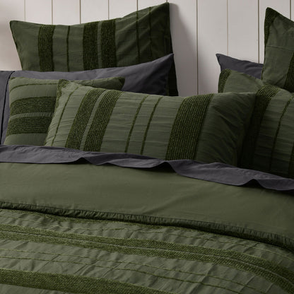 Bianca Avery Forest Chenille Striped Quilt Cover Set Super King V442-BCA-QUILTCS-AVERY-FOREST-SK