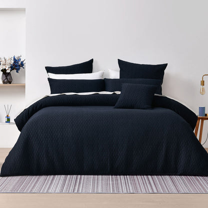 Bianca Burleigh Ink Jacquard Quilt Cover Set Queen V442-BCA-QUILTCS-BURLEIGH-INK-QS