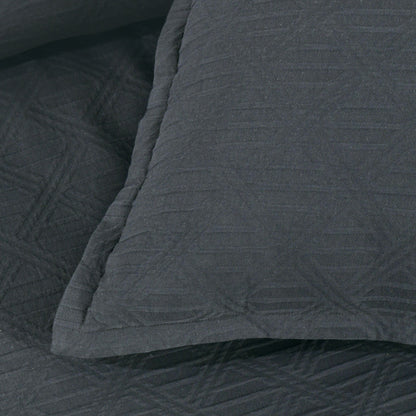 Bianca Hallston Charcoal Pre-Washed Cotton Quilt Cover Set Super King V442-BCA-QUILTCS-HALLSTON-CHARCOAL-SK