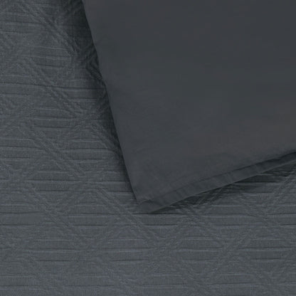 Bianca Hallston Charcoal Pre-Washed Cotton Quilt Cover Set Super King V442-BCA-QUILTCS-HALLSTON-CHARCOAL-SK
