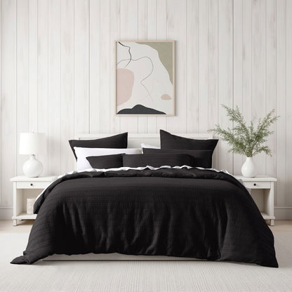 Bianca Kahlani Chocolate Waffle Quilt Cover Set King V442-BCA-QUILTCS-KAHLANI-CHOCOLATE-KI
