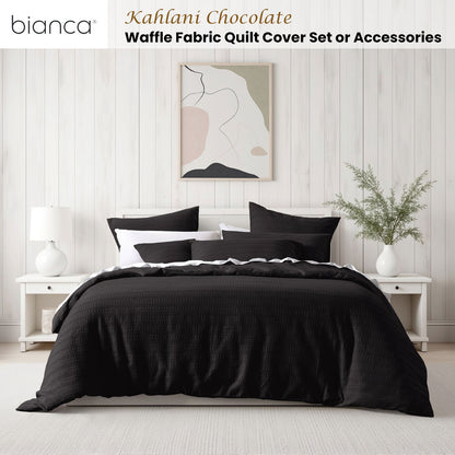 Bianca Kahlani Chocolate Waffle Quilt Cover Set Queen V442-BCA-QUILTCS-KAHLANI-CHOCOLATE-QS