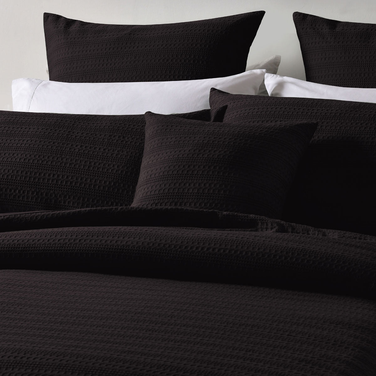 Bianca Kahlani Chocolate Waffle Quilt Cover Set Queen V442-BCA-QUILTCS-KAHLANI-CHOCOLATE-QS