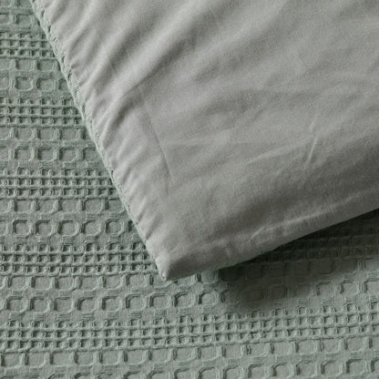 Bianca Kahlani Sage Waffle Quilt Cover Set Double V442-BCA-QUILTCS-KAHLANI-SAGE-DS