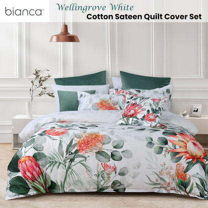 Bianca Wellingrove White Cotton Sateen Quilt Cover Set King V442-BCA-QUILTCS-WELLINGROVE-WHITE-KI