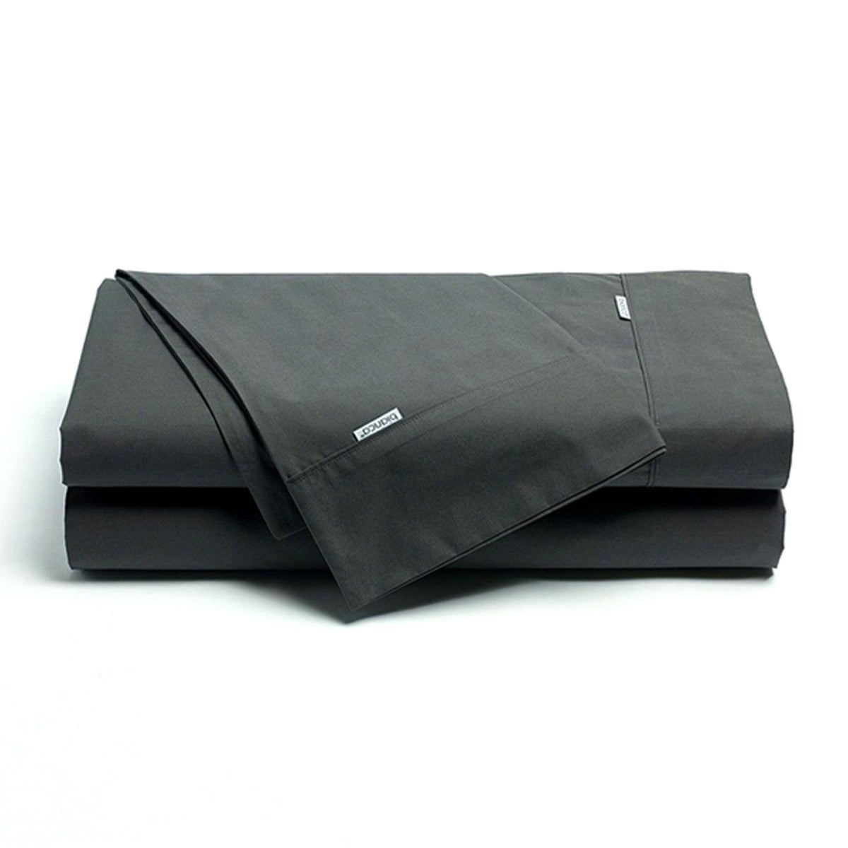 Bianca Heston Cotton Percale Sheet Set Charcoal Queen V442-BCA-SHEETS-HESTON-CHARCOAL-QS