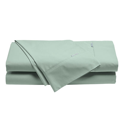 Bianca Heston Cotton Percale Sheet Set Sage Long Single V442-BCA-SHEETS-HESTON-SAGE-LS