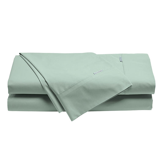 Bianca Heston Cotton Percale Sheet Set Sage Long Single V442-BCA-SHEETS-HESTON-SAGE-LS