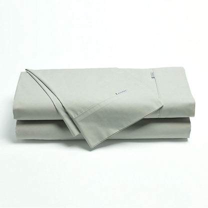Bianca Heston Cotton Percale Sheet Set Silver King V442-BCA-SHEETS-HESTON-SILVER-KI
