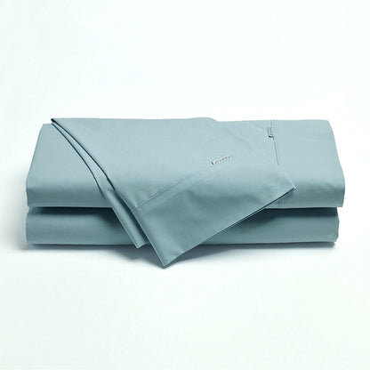 Bianca Heston Cotton Percale Sheet Set Steel Blue Super King V442-BCA-SHEETS-HESTON-STEELBLUE-SK