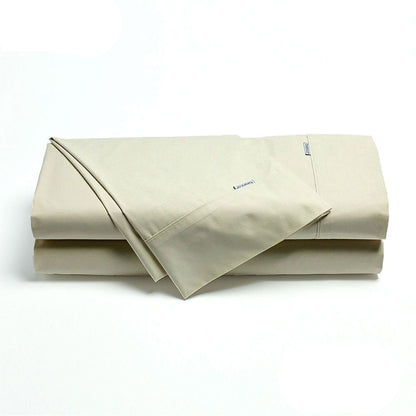 Bianca Heston Cotton Percale Sheet Set Stone Double V442-BCA-SHEETS-HESTON-STONE-DS