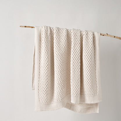 Bianca Sofala Cream Polyester Chenille Throw Rug 130 x 170 cm V442-BCA-THROW-SOFALA-CREAM-RE
