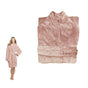 190GSM Ultra Soft Plush Fleece Bath Robe Dusty Rose M V442-BZO-BATHROBE-PLUSH-DUSTYROSE-M