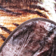 375gsm 1 Ply 3D Print Faux Mink Blanket Queen 200x240 cm Tiger Family V442-BZO-BLANKET-3753DTIGER-BROWN-QS