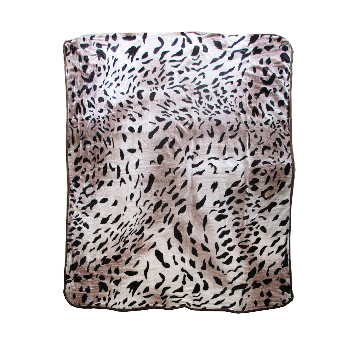 375gsm 1 Ply Animal Print Faux Mink Blanket Queen 200x240 cm Jaguar V442-BZO-BLANKET-375ANIMALJAGUAR-TAUPE-QS