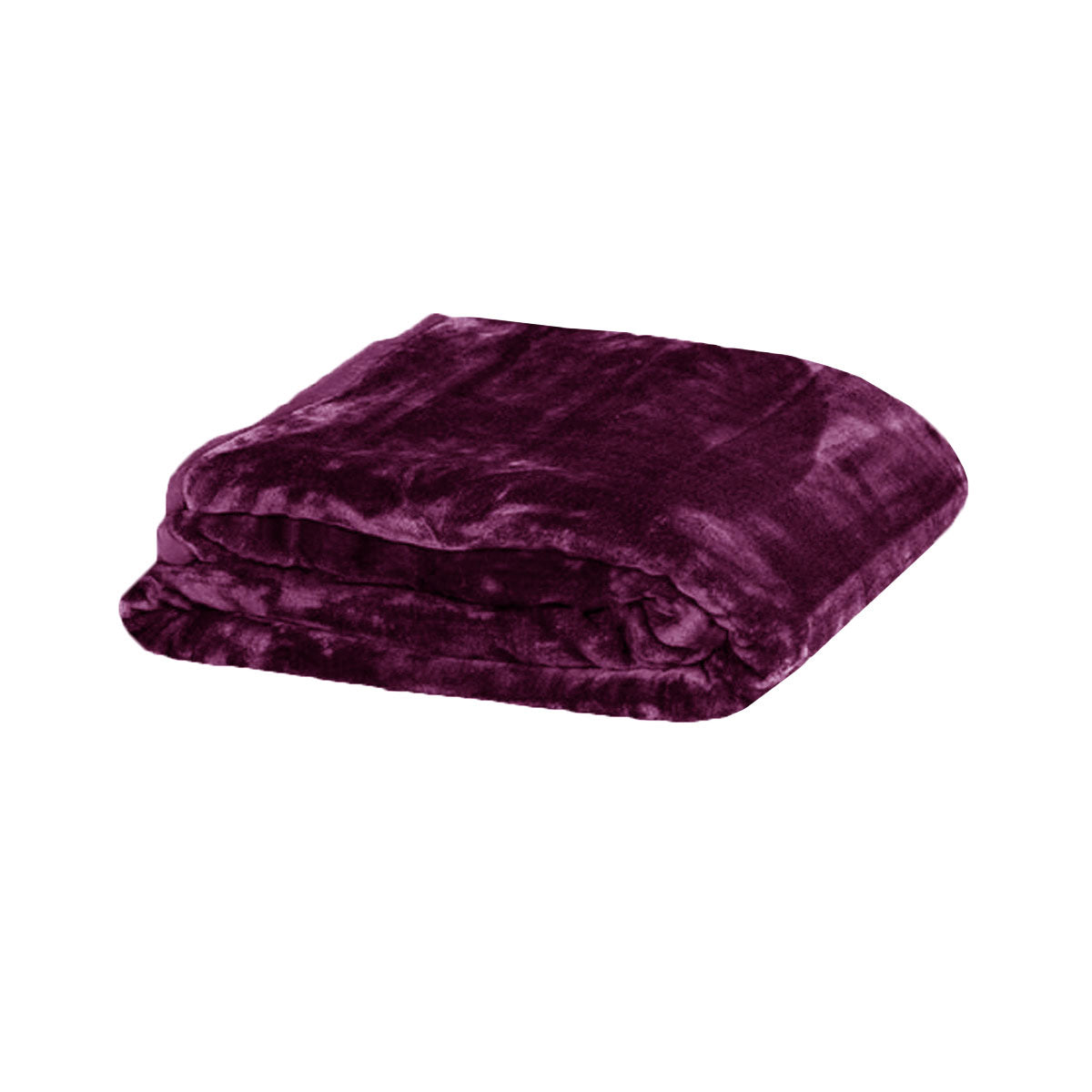 375gsm 1 Ply Solid Faux Mink Blanket Queen 200x240 cm Plum V442-BZO-BLANKET-375SOLID-PLUM-QS