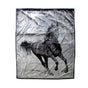 675gsm 2 Ply 3D Print Faux Mink Blanket Queen 200x240 cm Galloping Horse V442-BZO-BLANKET-6753DHORSE-SILVER-QS
