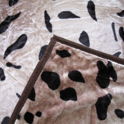 675gsm 2 Ply Animal Print Faux Mink Blanket Queen 200x240 cm Jaguar V442-BZO-BLANKET-675ANIMALJAGUAR-TAUPE-QS