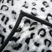 675gsm 2 Ply Animal Print Faux Mink Blanket Queen 200x240 cm Snow Leopard V442-BZO-BLANKET-675ANIMALLEOPARD-SNOW-QS