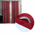 Emporio Hudson Pair of Coated Back Blockout Eyelet Curtains 137 x 213cm each Cherry Red (Labelled as Burgundy) V442-BZO-CURTAIN-HUDSONEYELET-BURGUNDY-RE