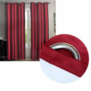 Emporio Hudson Pair of Coated Back Blockout Eyelet Curtains 137 x 213cm each Cherry Red (Labelled as Burgundy) V442-BZO-CURTAIN-HUDSONEYELET-BURGUNDY-RE