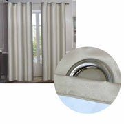 Emporio Hudson Pair of Coated Back Blockout Eyelet Curtains 137 x 213cm each Taupe (Labelled as Ivory) V442-BZO-CURTAIN-HUDSONEYELET-IVORY-RE