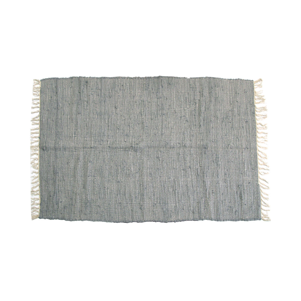 Large Chindi Cotton Handmade Floor Mat with Tassels 90 x 150 cm Grey V442-BZO-FLOORR-LARGECHINDI-GREY-RE