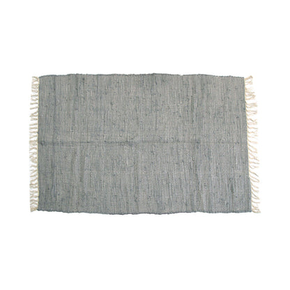 Large Chindi Cotton Handmade Floor Mat with Tassels 90 x 150 cm Grey V442-BZO-FLOORR-LARGECHINDI-GREY-RE