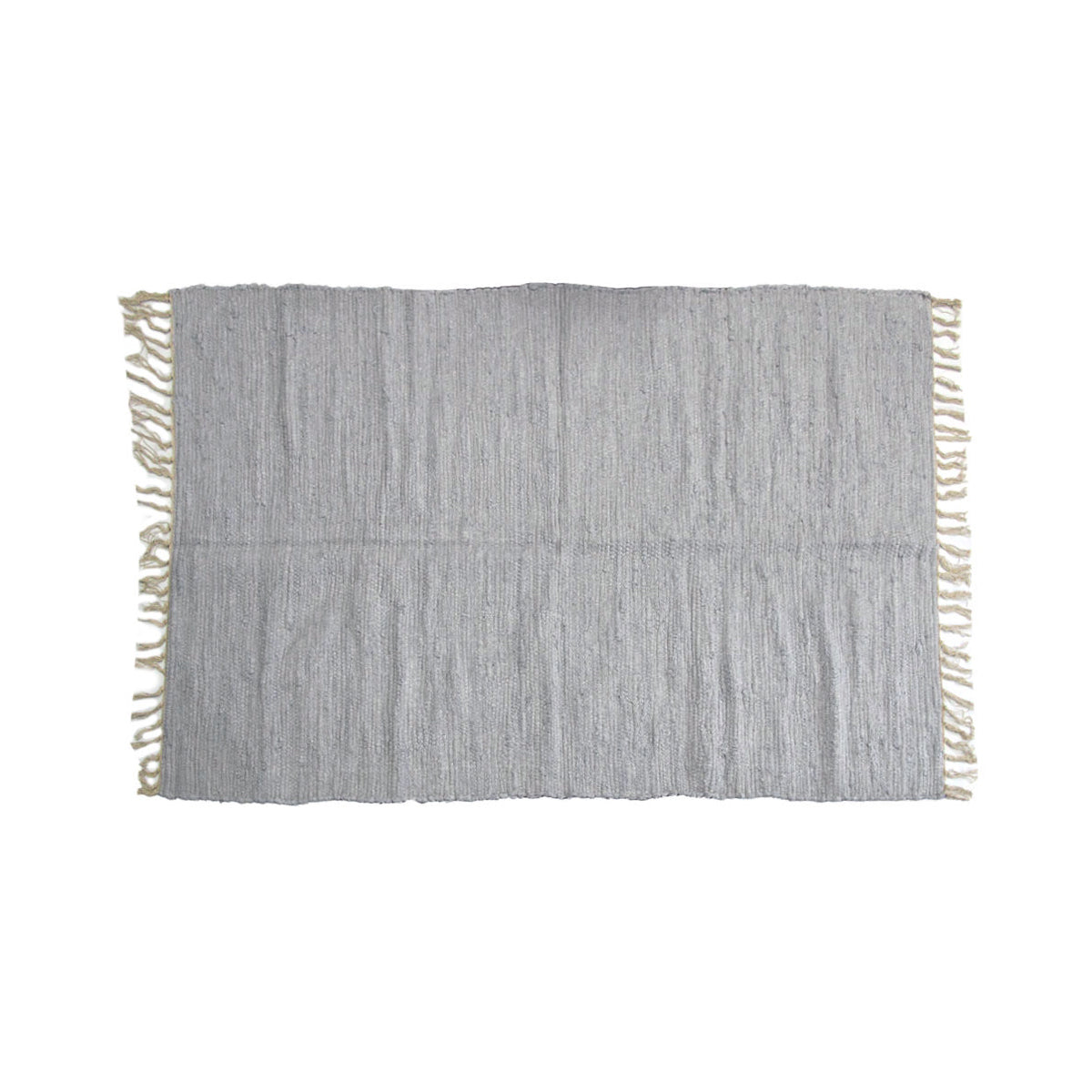 Large Chindi Cotton Handmade Floor Mat with Tassels 90 x 150 cm Light Grey V442-BZO-FLOORR-LARGECHINDI-LIGHTGREY-RE