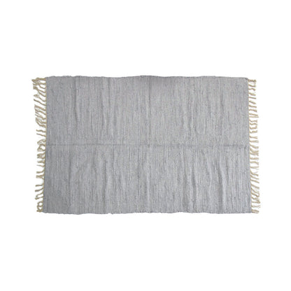 Large Chindi Cotton Handmade Floor Mat with Tassels 90 x 150 cm Light Grey V442-BZO-FLOORR-LARGECHINDI-LIGHTGREY-RE
