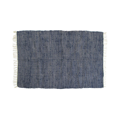 Large Chindi Cotton Handmade Floor Mat with Tassels 90 x 150 cm Navy V442-BZO-FLOORR-LARGECHINDI-NAVY-RE