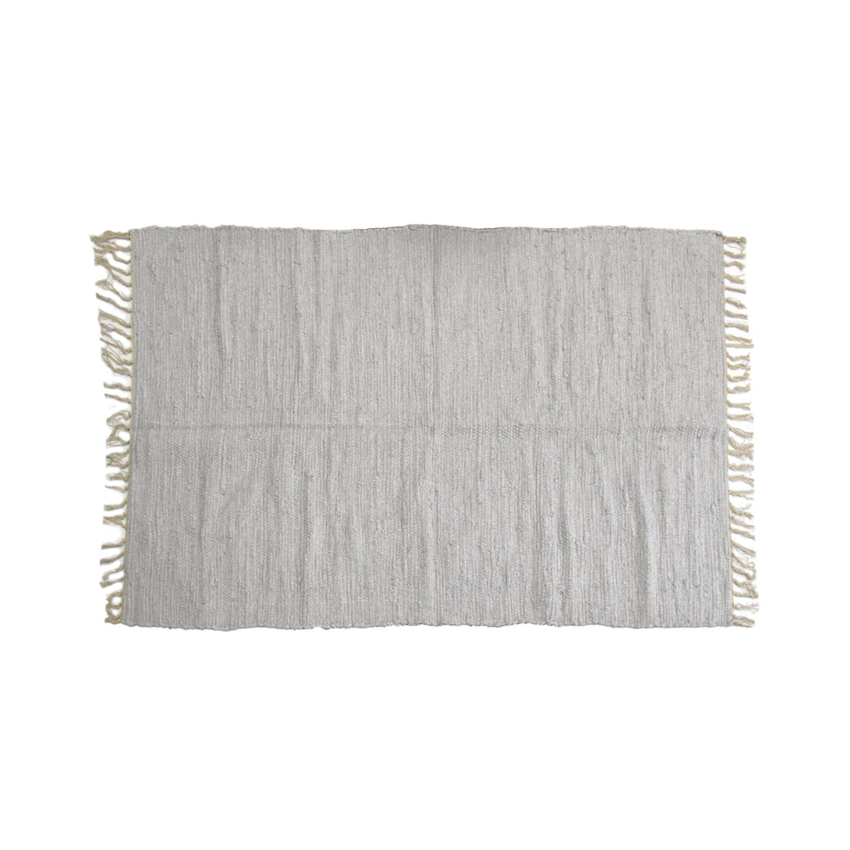 Large Chindi Cotton Handmade Floor Mat with Tassels 90 x 150 cm Silver V442-BZO-FLOORR-LARGECHINDI-SILVER-RE